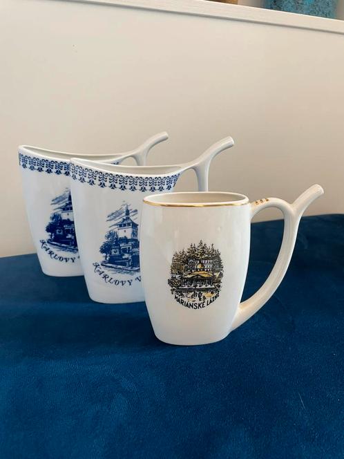 Vintage porseleinen tuitbekers | Karlovy Vary | 1950-1970, Antiek en Kunst, Antiek | Keramiek en Aardewerk, Ophalen of Verzenden