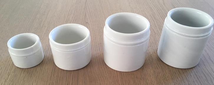 Antieke Apothekerspotjes - Set van 4, Huis en Inrichting, Keuken | Keukenbenodigdheden, Gebruikt, Ophalen of Verzenden