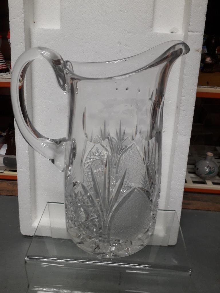 GROTE VINTAGE KRISTALLEN FACET GESLEPEN KAN in PERFECTE ST, Antiek en Kunst, Antiek | Glas en Kristal, Ophalen of Verzenden