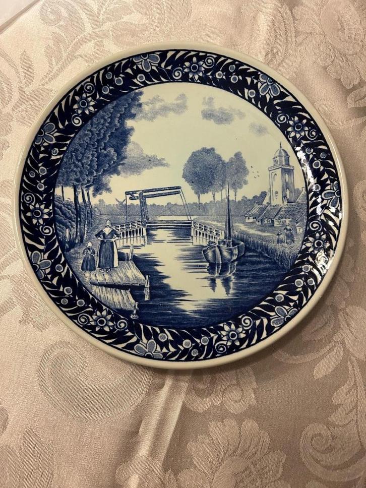 Delfts blauw sier- of wandbord,, Antiek en Kunst, Antiek | Vazen, Ophalen
