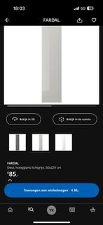 3 stuks aangeboden Pax Fardal kastdeur lichtgrijs hoogglans, Ophalen, Kunststof, 200 cm of meer, 50 tot 100 cm