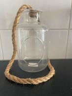 Ongebruikte vaas met touw, Huis en Inrichting, Woonaccessoires | Vazen, Minder dan 50 cm, Nieuw, Glas, Ophalen of Verzenden