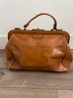 Vintage Leren Dokterstas Handtas Bruin Retro, Sieraden, Tassen en Uiterlijk, Ophalen of Verzenden, Gebruikt, Bruin, Handtas