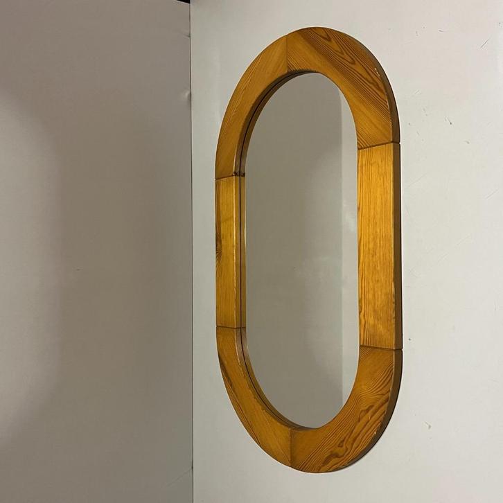 OPRUIMING Jaren 70 grenen spiegel Glasmaster Markaryd Zweden, Huis en Inrichting, Woonaccessoires | Spiegels, Gebruikt, Minder dan 50 cm