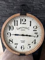 Industriele wandklok hout, Huis en Inrichting, Ophalen, Zo goed als nieuw, Wandklok