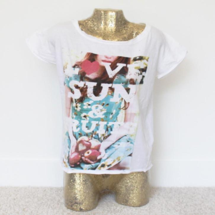 Zara TrafaLuc Shirtje 100% Katoen (S) - 20 € 5,-, Kleding | Dames, T-shirts, Nieuw, Maat 36 (S), Wit, Korte mouw, Ophalen of Verzenden