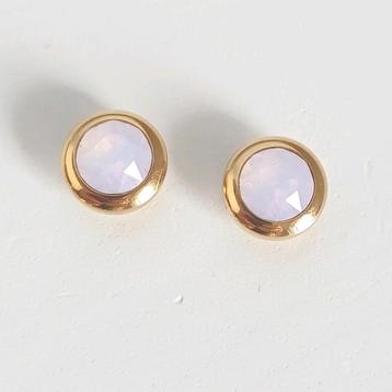 Goudkleurige set van 2 Melano vivid rosewater pink 7mm beschikbaar voor biedingen