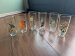 Zeldzame handgeschilderde glazen met vogels jaren 50-70', Antiek en Kunst, Antiek | Keramiek en Aardewerk, Ophalen of Verzenden
