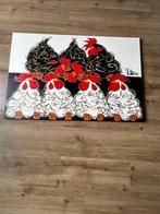 Schilderij “kippen” van Nicolette Arens, Antiek en Kunst, Kunst | Schilderijen | Abstract, Ophalen