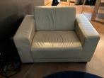 Loveseat, crème kleur, echt leer, Ophalen, Gebruikt, Eenpersoons, Minder dan 150 cm