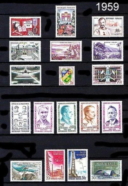 Frankrijk 1959 complete jaargang postfris zonder plakker, Postzegels en Munten, Postzegels | Europa | Frankrijk, Postfris, Ophalen of Verzenden
