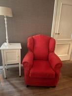 Rode, klassieke fauteuil, Ophalen, Gebruikt, Stof, 75 tot 100 cm