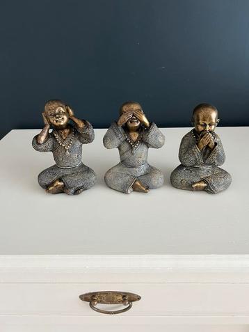 Buddha beeldjes horen zien zwijgen monnik nieuw beschikbaar voor biedingen