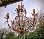 Kroonluchter met 6 armen. Koperkleurig. Gedetailleerd., Ophalen, Zo goed als nieuw