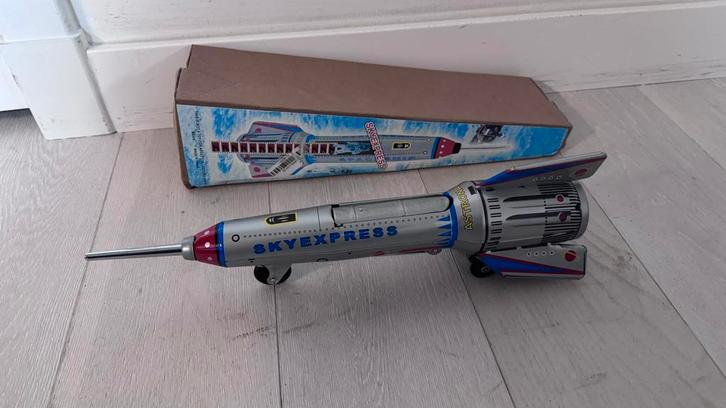 Vintage Sky Express Raket Speelgoed met Doos, Antiek en Kunst, Antiek | Speelgoed, Ophalen of Verzenden