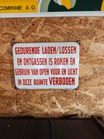 Emaille bordje laden / lossen. Bieden., Ophalen of Verzenden, Zo goed als nieuw, Reclamebord