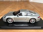 Porsche 911 991 Carrera S zilver 1:18 nieuw in doos Welly, Ophalen of Verzenden, Nieuw, Auto, Welly