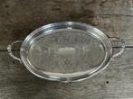Verzilverd dienblad uit engeland., Ophalen of Verzenden, Zo goed als nieuw, Ovaal, Metaal