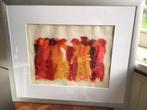 zeefdruk Wil Willemsen,kunst Wil Willemsen 370/500 rood, Antiek en Kunst, Ophalen