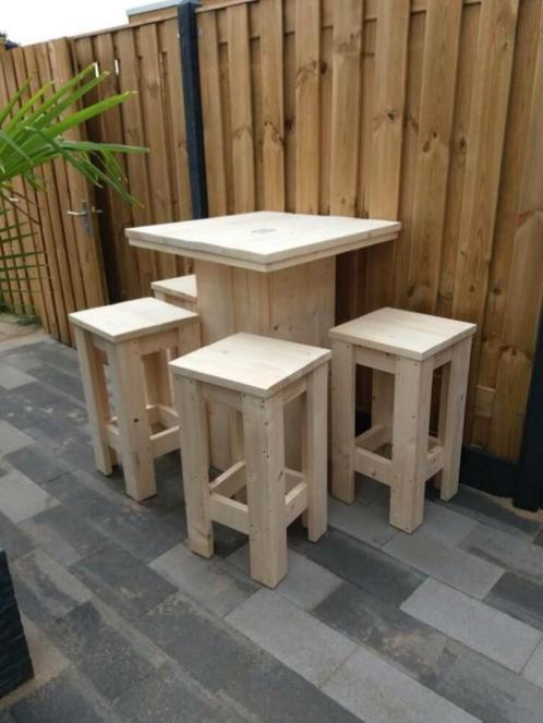 Barset steigerhout binnen / buiten, Tuin en Terras, Tuinmeubel-accessoires, Nieuw, Ophalen of Verzenden