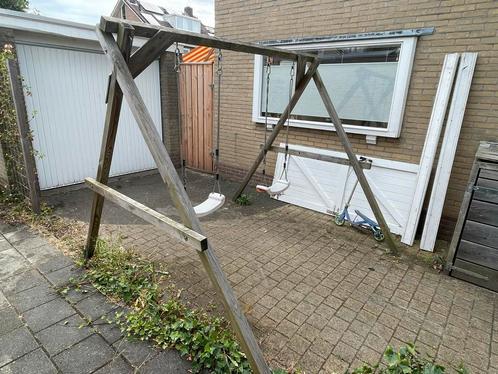 Houten Schommel - Dubbel, Kinderen en Baby's, Speelgoed | Buiten | Speeltoestellen, Gebruikt, Schommel, Ophalen