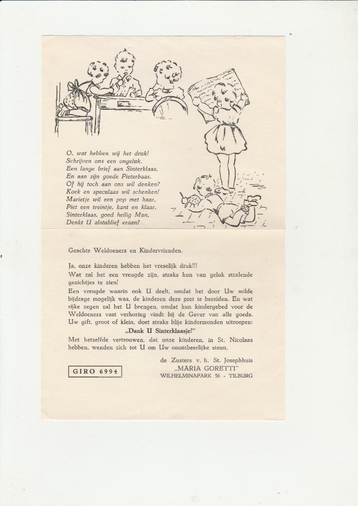 brief voor gift sinterklaasfeest van Maria Goretti, Diversen, Sinterklaas, Nieuw, Ophalen of Verzenden