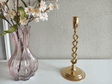 Mooie grote antieke messing Barley twist kandelaar beschikbaar voor biedingen