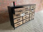 Dressoir 12 Lade gerecycled mango 134 cm actie prijs topper, Nieuw, 5 laden of meer, Minder dan 100 cm, 25 tot 50 cm