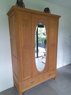 Eiken legkast met geslepen spiegel, Ophalen, Gebruikt, 200 cm of meer, Eikenhout