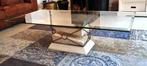 Salontafel glas met stenen voet uniek stijlvol vintage, Huis en Inrichting, Ophalen, Gebruikt, 100 tot 150 cm, Vintage