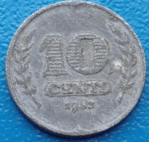 10 cent 1942 Zink - Wilhelmina, Postzegels en Munten, Munten | Nederland, Losse munt, 10 cent, Koningin Wilhelmina, Verzenden