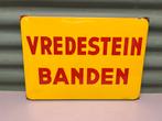 Vredestein banden emaille reclamebord Langcat Bussum, Reclamebord, Gebruikt, Ophalen of Verzenden, X