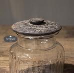 Glazen voorraadpot set van 2 pot deksel glas stoer sober, Huis en Inrichting, Woonaccessoires | Overige, Verzenden, Nieuw