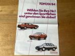 Toyota '84 Brochure sportief- Celica, Supra, Corolla Duits, Ophalen of Verzenden, Gelezen, Toyota