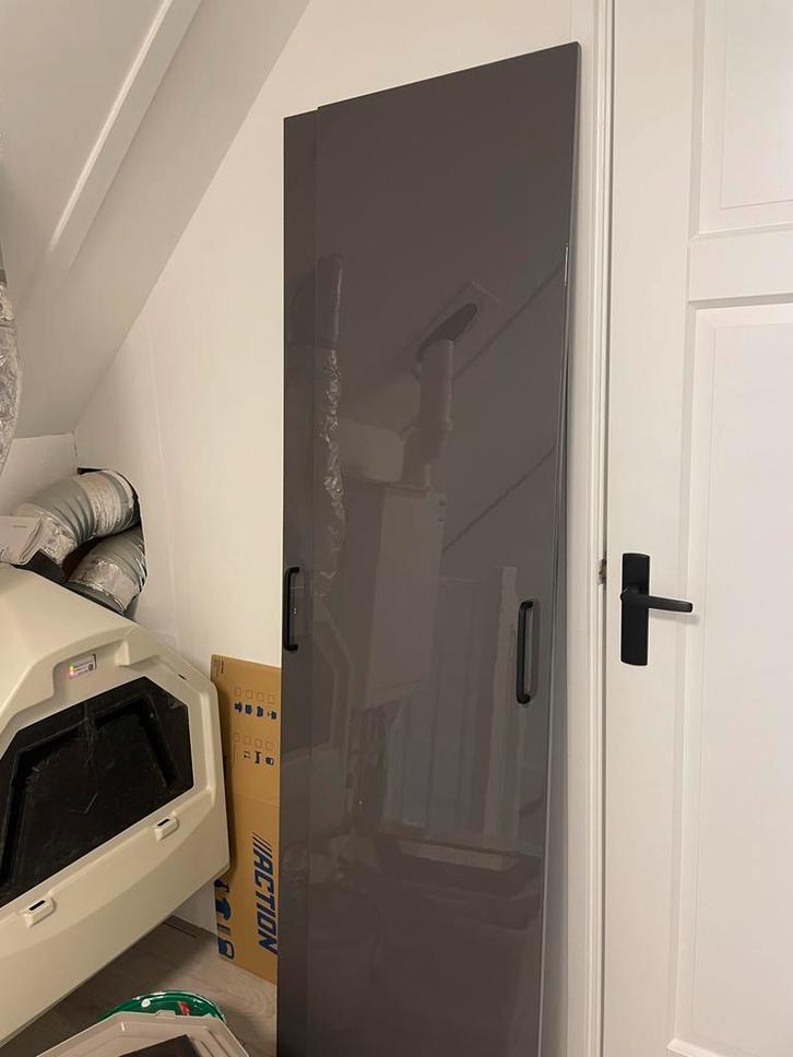 Deuren PAX kast hoogglans grijs, Doe-het-zelf en Verbouw, Deuren en Horren, Zo goed als nieuw, Binnendeur, Minder dan 200 cm, Minder dan 80 cm