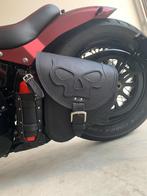 Leren Swingarm Tas Skull Fuelbottle Holder Harley Yamaha, Nieuw