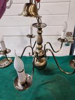 hanglamp met vijf armen chroom geborsteld, Huis en Inrichting, Lampen | Hanglampen, Ophalen of Verzenden, 'T Olde Gre-j, Info@toldegrej.nl