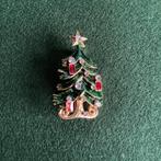 Vintage vergulde broche kerstboom, Overige materialen, 4 tot 7 cm, Ophalen of Verzenden, Zo goed als nieuw