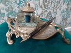 Barok messing inktstel met Prachtige kroontjespen, Ophalen of Verzenden