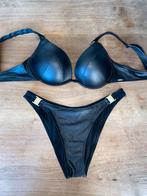 Zwarte leerlook bikini, Verzenden, Gedragen, Zwart, Bikini