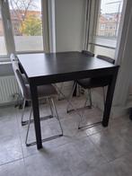 Zwarte hoge tafel, Huis en Inrichting, Tafels | Eettafels, Ophalen, Gebruikt, Vierkant, 50 tot 100 cm