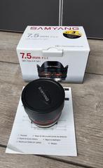Samyang 7.5mm F3.5 FishEye (Micro 4/3) objectief, Ophalen of Verzenden, Zo goed als nieuw, Groothoek Fisheye-lens