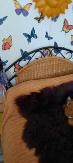 ijzeren rieten bed, 90 cm, Eenpersoons, Zwart, Ophalen of Verzenden