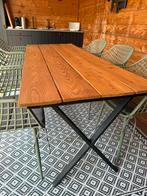 Tuintafel 200x75cm kruispoot metaal zwart, Ophalen, Overige materialen, Gebruikt, 50 tot 100 cm