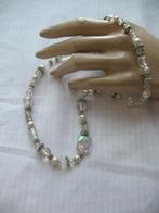 Korte Ketting Kralen Parel /Zilverklr /Transparant / Vintage, Ophalen of Verzenden, Overige materialen, Ketting