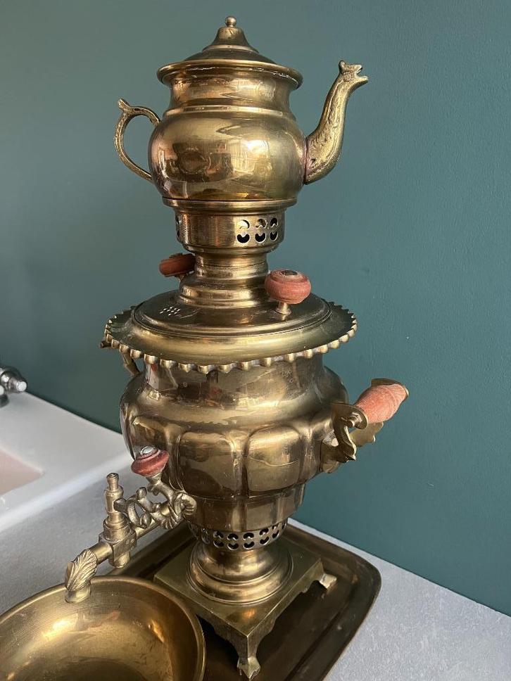 Antiek Houdkool Waterkokker Vintage, Witgoed en Apparatuur, Waterkokers, Gebruikt, 2 liter of meer, Ophalen of Verzenden