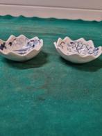 schaaltjes blauw wit gekarteld 2x, Antiek en Kunst, Ophalen of Verzenden