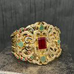 18 karaat armband Marokkaans model natuur stenen, Sieraden, Tassen en Uiterlijk, Ophalen of Verzenden, Nieuw, Goud