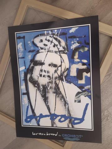 grote zeefdruk Herman Brood op karton vrouw beschikbaar voor biedingen