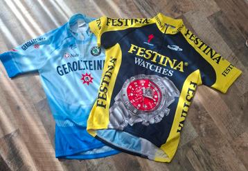 2 Wielershirts Festina & Gerolsteiner beschikbaar voor biedingen